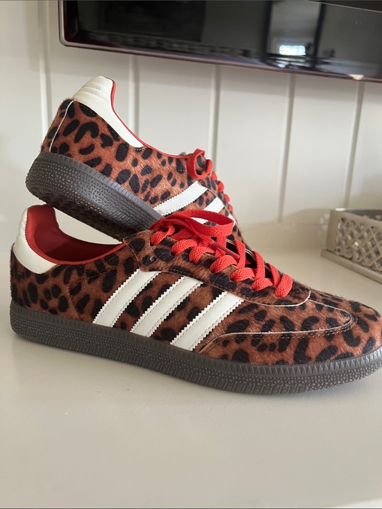 adidas Shoes - adidas women’s Leopard Print Sneakers in Brown and Red